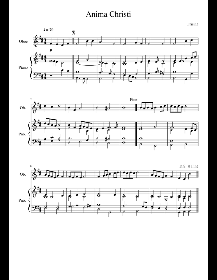 Anima christi sheet music pdf